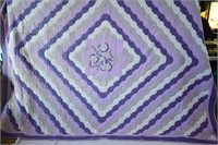 Vintage Purple & Lilac Handstitched Quilt