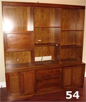 2 PCE Oak Veneer Wall Unit