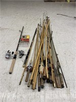 LARGE LOT of rods and reels shakespeare ryobi