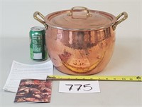 Ruffoni $400 Hammered Copper 7.5Qt Stock Pot + Lid