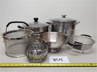 Assorted Stock Pots, Steamers & Colanders (No Ship