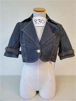 New Womens Bisou Bisou $44 Dark Denim Jacket - Med