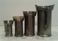 Pewter Measuring Cups 4 Piece Set