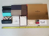 Assorted Designer Boxes, Tags, Eyeglass Cases