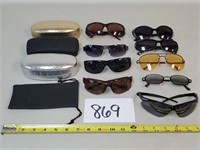 9 Pairs of Sunglasses + 4 Cases