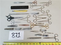30 Assorted Scissors, Tweezers, Clippers, Etc.