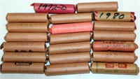 20 Rolls of Uncirculated US Pennies 1960s