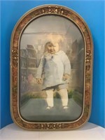 Antique Photo of Child Under Convex Glass