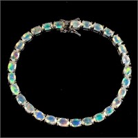 Natural Unheated White Opal Bracelet