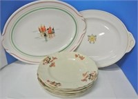 Vintage Meakin "Sunshine" Dessert Plates