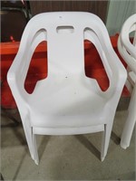 white plastic chairs