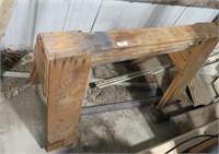 pair of wooden sawhorses