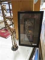 giraffe statue & print/frame
