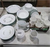 set of ivy dishes svc/12 missing 1 cup/bowl