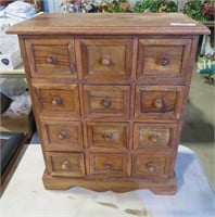 small wooden 12 drawer cabinet
