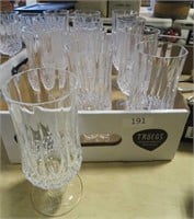12 large crystal wine glasses