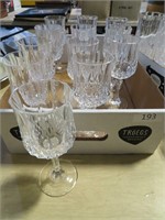12 small crystal wine glasses
