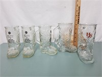 5 Boot Mugs 2-Libbey Glass 3-KFC 1981