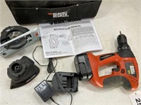 Black & Decker Tool Bag with Drill & Attachments