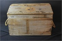 Vintage Wooden Trunk w/Inuit Painting