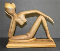 Hand Carved Wooden Statue (Modern Sculpture)