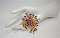 JOAN RIVERS Red White and Blue Starburst Brooch