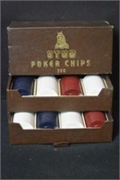 Vintage STUD Poker Chips in Case