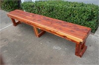 Long and Sturdy Cedar Bench