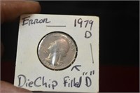 Error 1979 D Die Chip Filled D Quarter