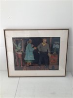 Framed Clare Marcus (NY) Watercolor "The Argument"