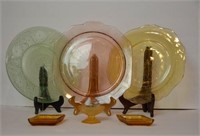 Vintage Depression Glass Plates & Mini Trays