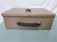 Vintage Heavy Lock Box w/Key