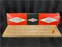 Acme Cribbage Board with Russel Steel Advertising