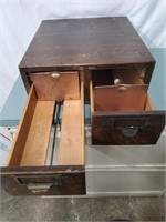 Antique Wood Globe 2 Drawer Cabinet