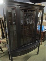 .ANTIQUE MAHOGANY CHINA CABINET WITH DRAWER