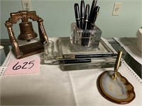 ANTIQUE FOUNTAIN PENS - INKWELL, STAND & HOLDER