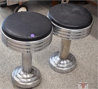 2 - Vintage Restaurant Stools Black