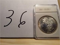 1883 CH BU+ Morgan Silver Dollar