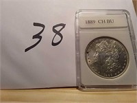 1889 CH BU Morgan Silver Dollar