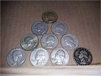 10 Silver  Quarters 1954-1964
