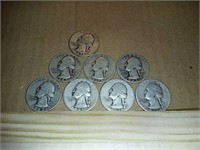 8 Silver Quarters 1935-1943