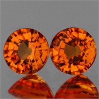 Natural AAA Orange Sapphire Pair{Flawless-VVS1}
