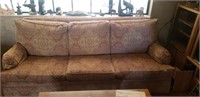 Red Patterned Ethan Allen Couch