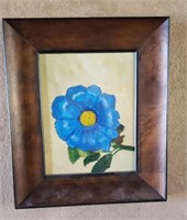 Framed Blue Flower Art