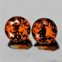 Natural Intense Orange Zircon Pair 4.50 MM - Flawl