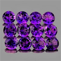 Ntural  Purple Amethyst Natural 12 Pcs{Flawless-VV