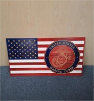 Wooden Flags wall hanging with Marine seal