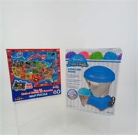 Snowcone Maker and USA 60 piece puzzle