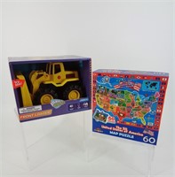 Front Loader truck and USA 60 piece puzzle