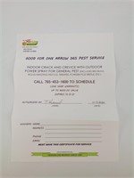 Gift Certificate for Pest Service